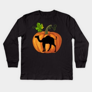 Camel in pumpkin Kids Long Sleeve T-Shirt